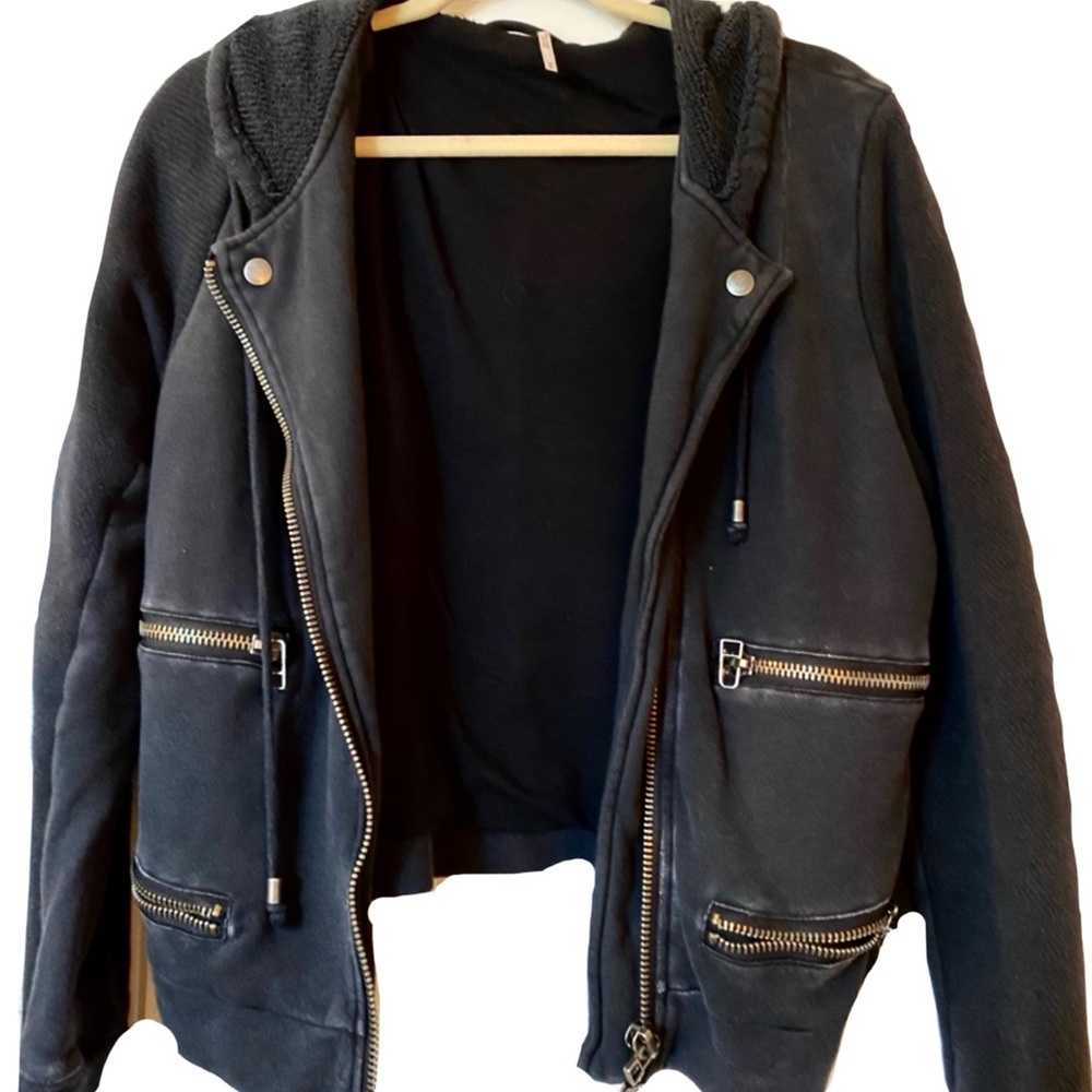 Free People Zip Up Sweatshirt with Zippers.